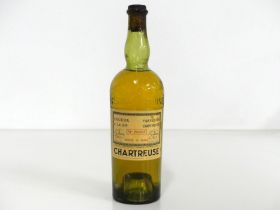 1 believed 26 2/3 fl oz bt Chartreuse Yellow vts, vsl ntl, 75° proof Voiron bottling, believed