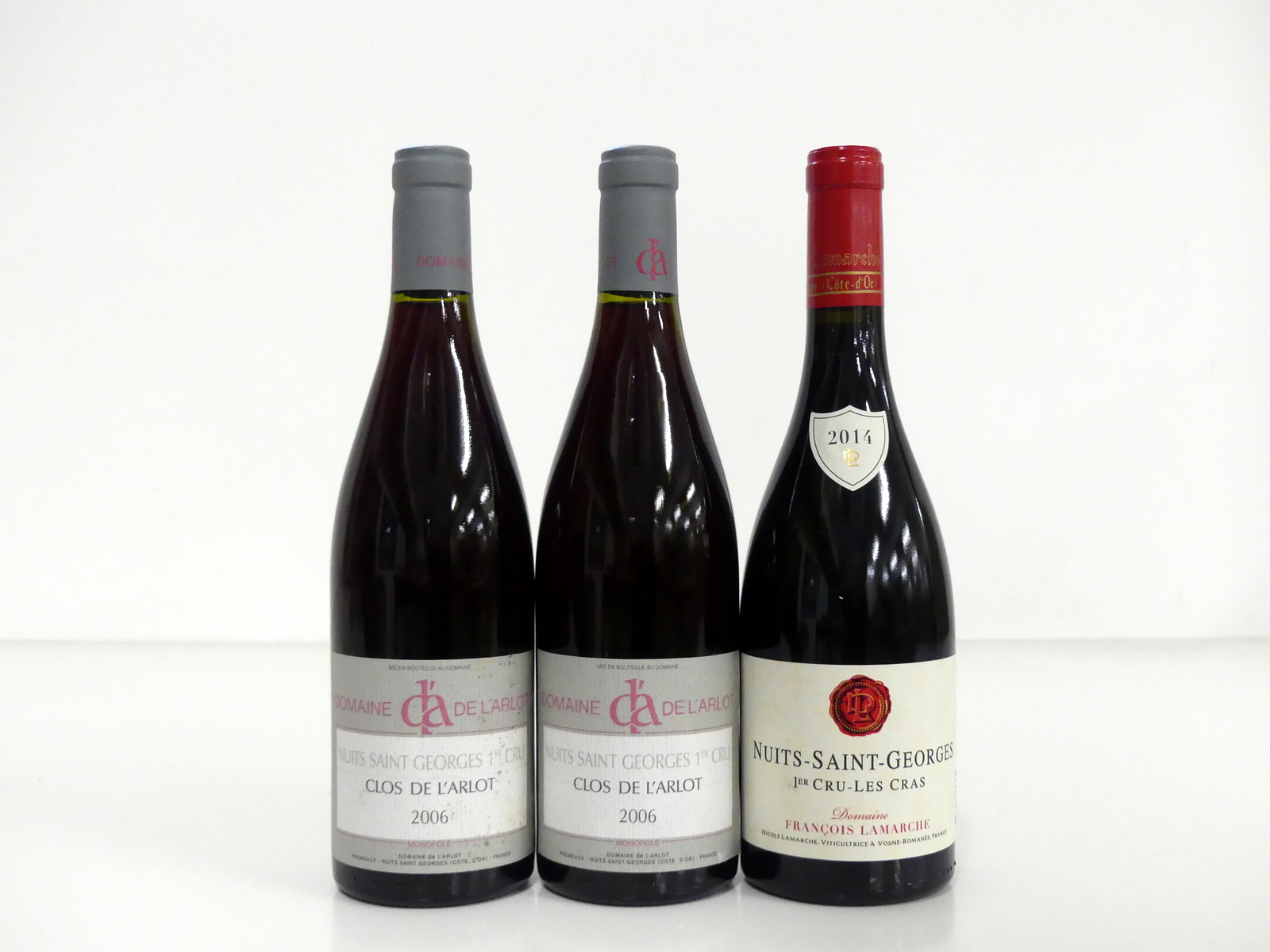 2 bts Nuits-St-Georges 1er Cru Clos de L'Arlot 2006 Dom de L'Arlot hf/i.n, vsl stl 1 bt Nuits-St-