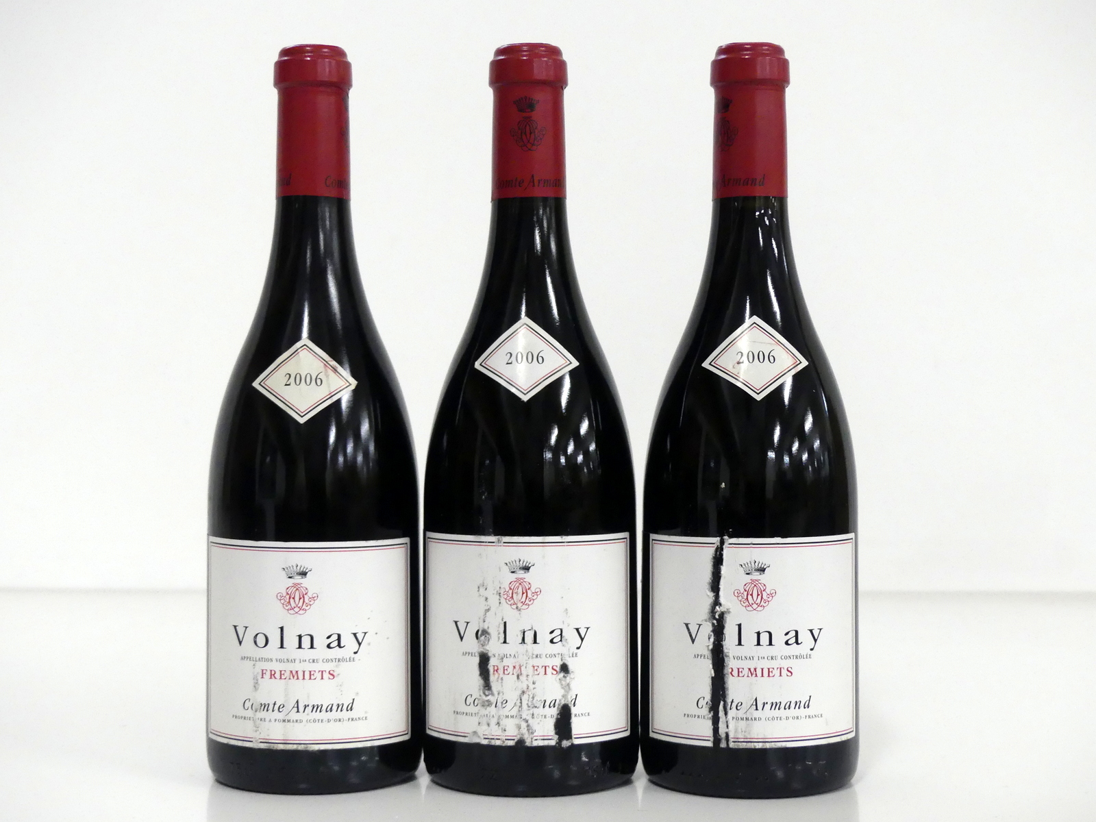 3 bts Volnay 1er Cru Fremiets 2006 Comte Armand i.n, cdl