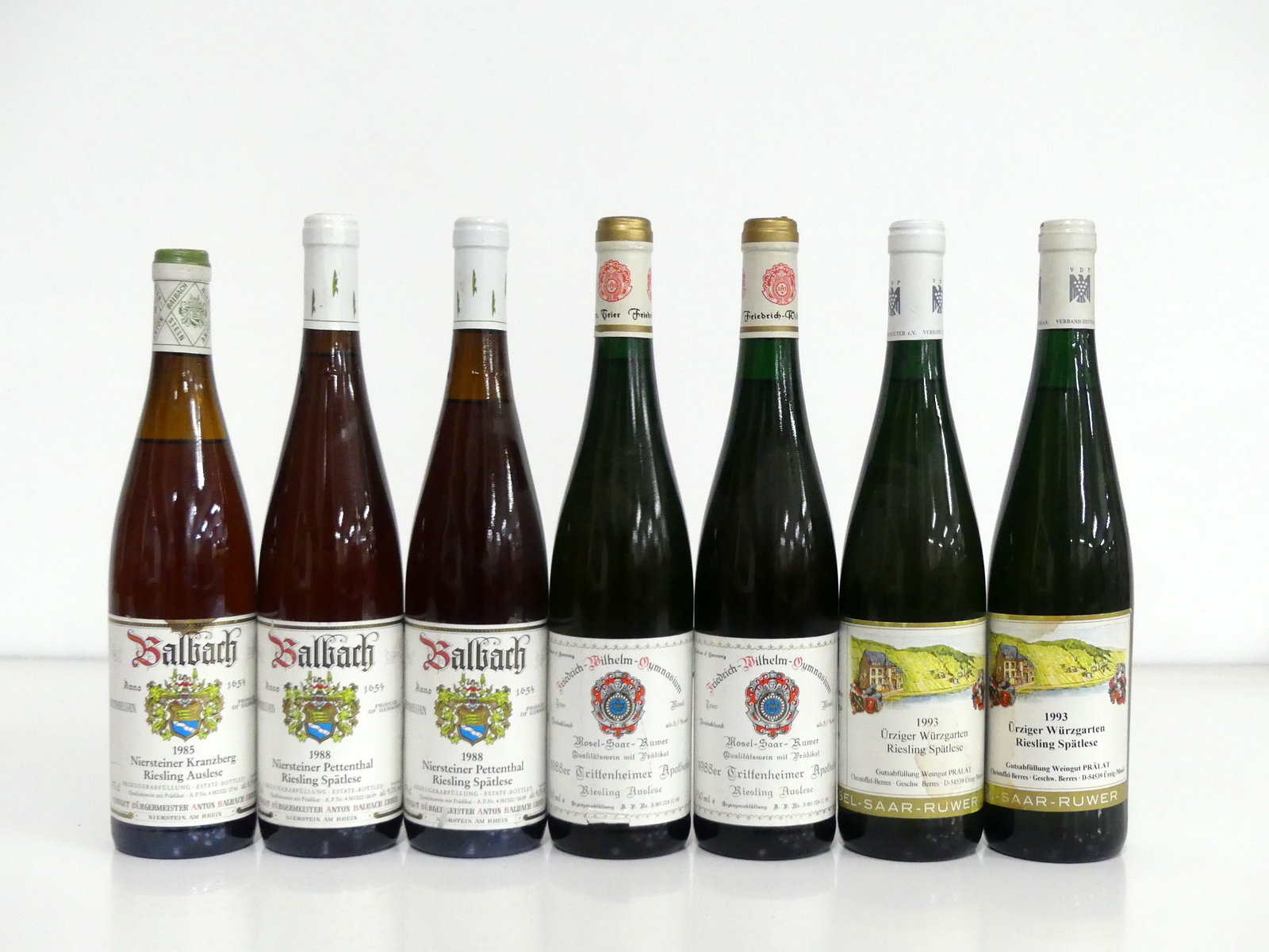 1 bt Balbach Kranzberg Riesling Auslese 1985 2 bts Ballbach Niersteiner Pettenthal Riesling Spätlese