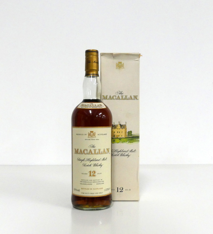 1 litre bt Macallan 12YO Single Highland Malt Scotch Whisky matured in Sherry Wood 43% oc