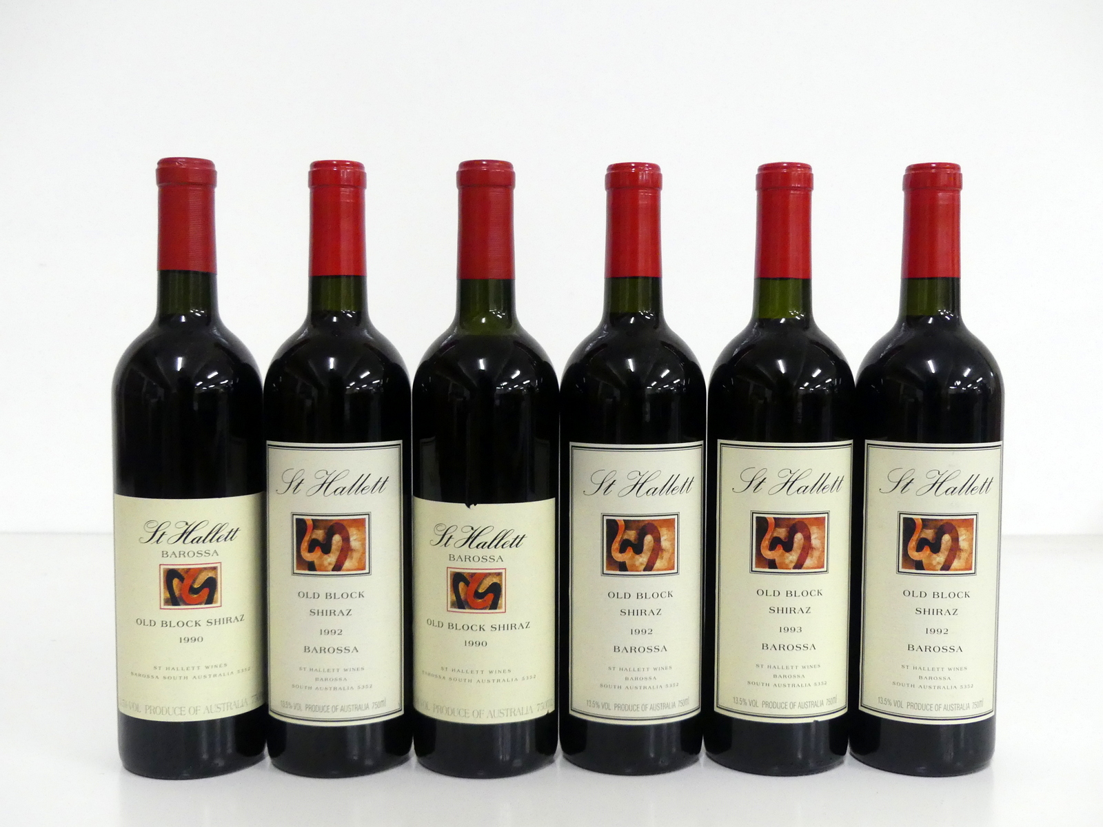 2 bts St Hallett Old Block Shiraz 1990 vts, ts 3 bts St Hallett Old Block Shiraz 1992 i.n 1 bt St