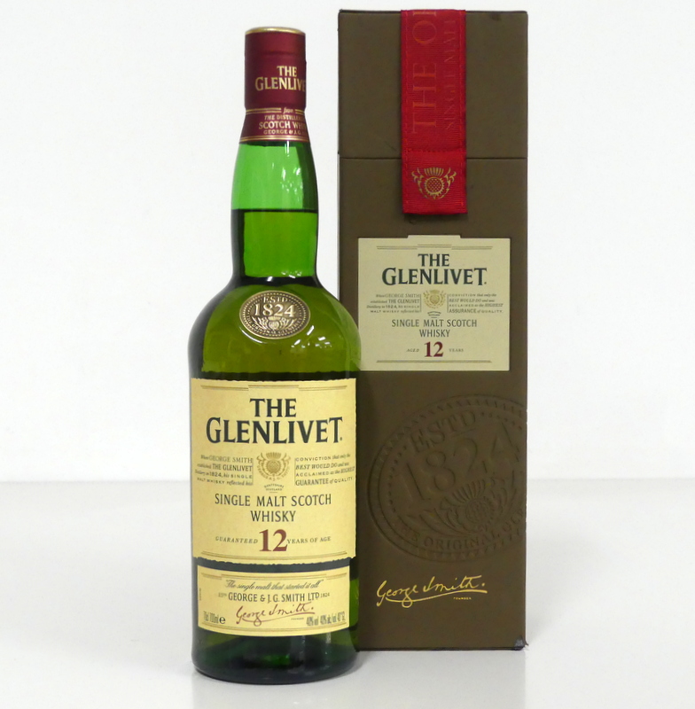 1 70-cl bt The Glenlivet 12YO Single Malt Scotch Whisky 40% oc
