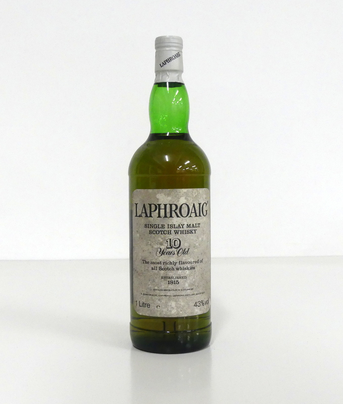 1 litre bt Laphroaig 10YO Islay Single Malt Scotch Whisky Pre-Royal Warrant 43% sl stl