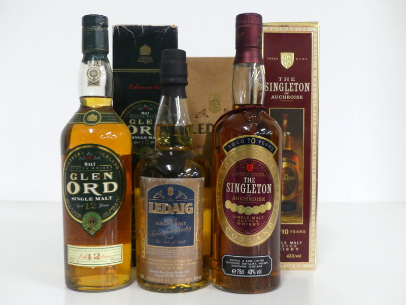 1 70-cl bt Glen Ord 12YO Northern Highland Single Malt Scotch Whisky 40% oc 1 70-cl bt The Ledaig