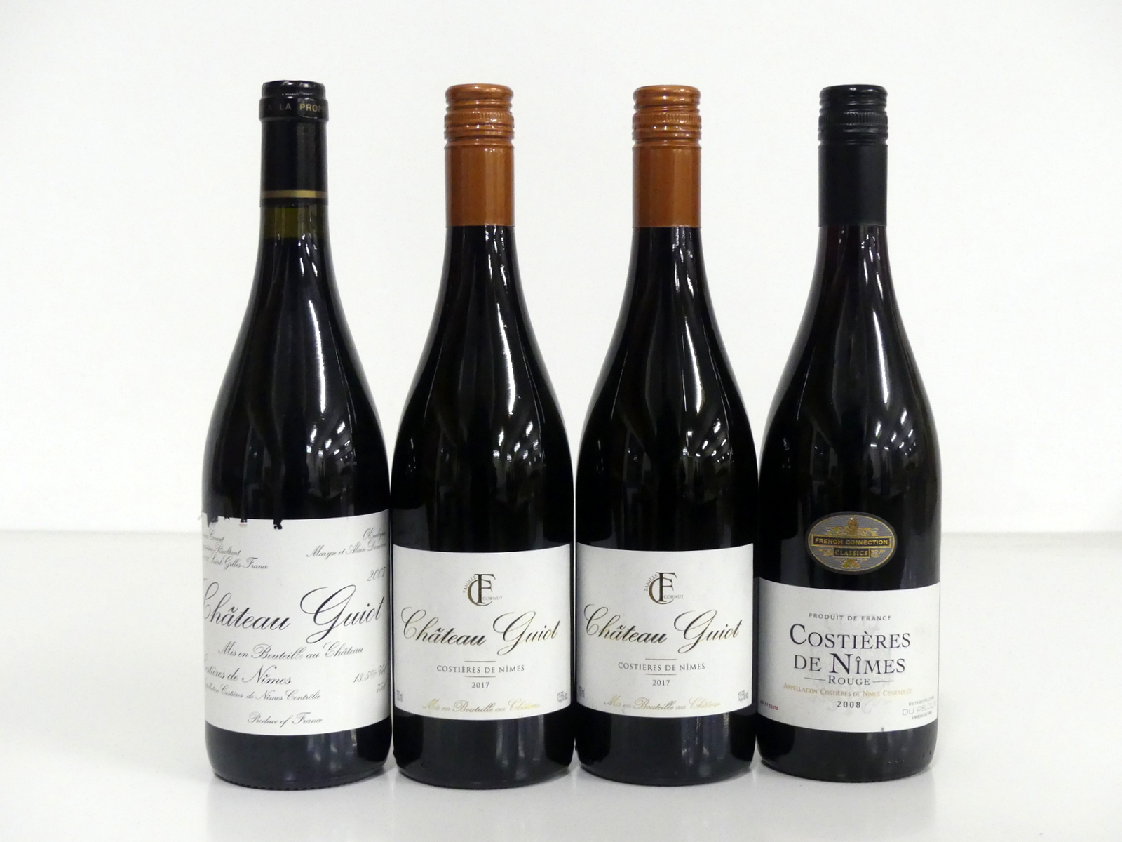 1 bt Ch. Guiot 2007 Costières de Nimes i.n, sl ntl 2 bts Ch. Guiot 2017 Costières de Nimes 1 bt