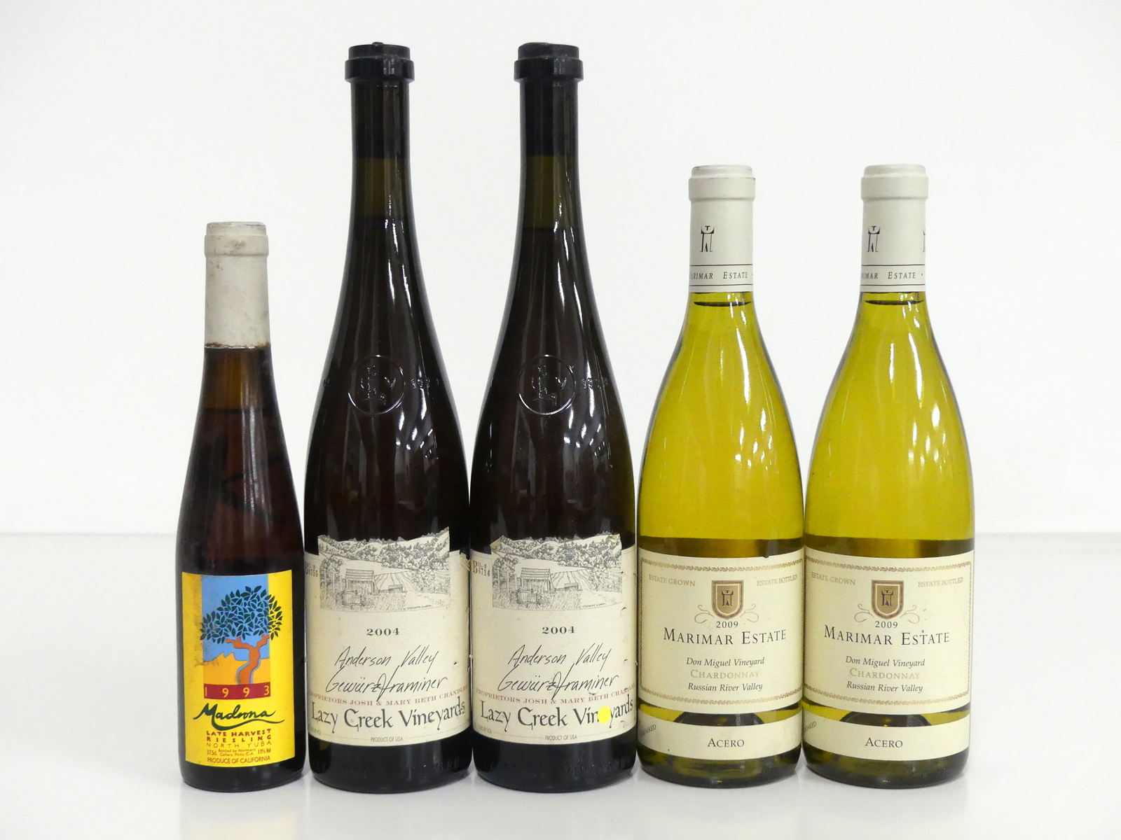 1 37.5 cl bt Madrona Late Harvest Riesling 1993 bs 2 bts Lazy Creek Vineyards Gewurztraminer 2004