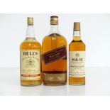 1 1.5 litre bt Bells Extra Special Old Scotch Whisky 40% 1 x 2 litre bts Johnnie Walker Red Label