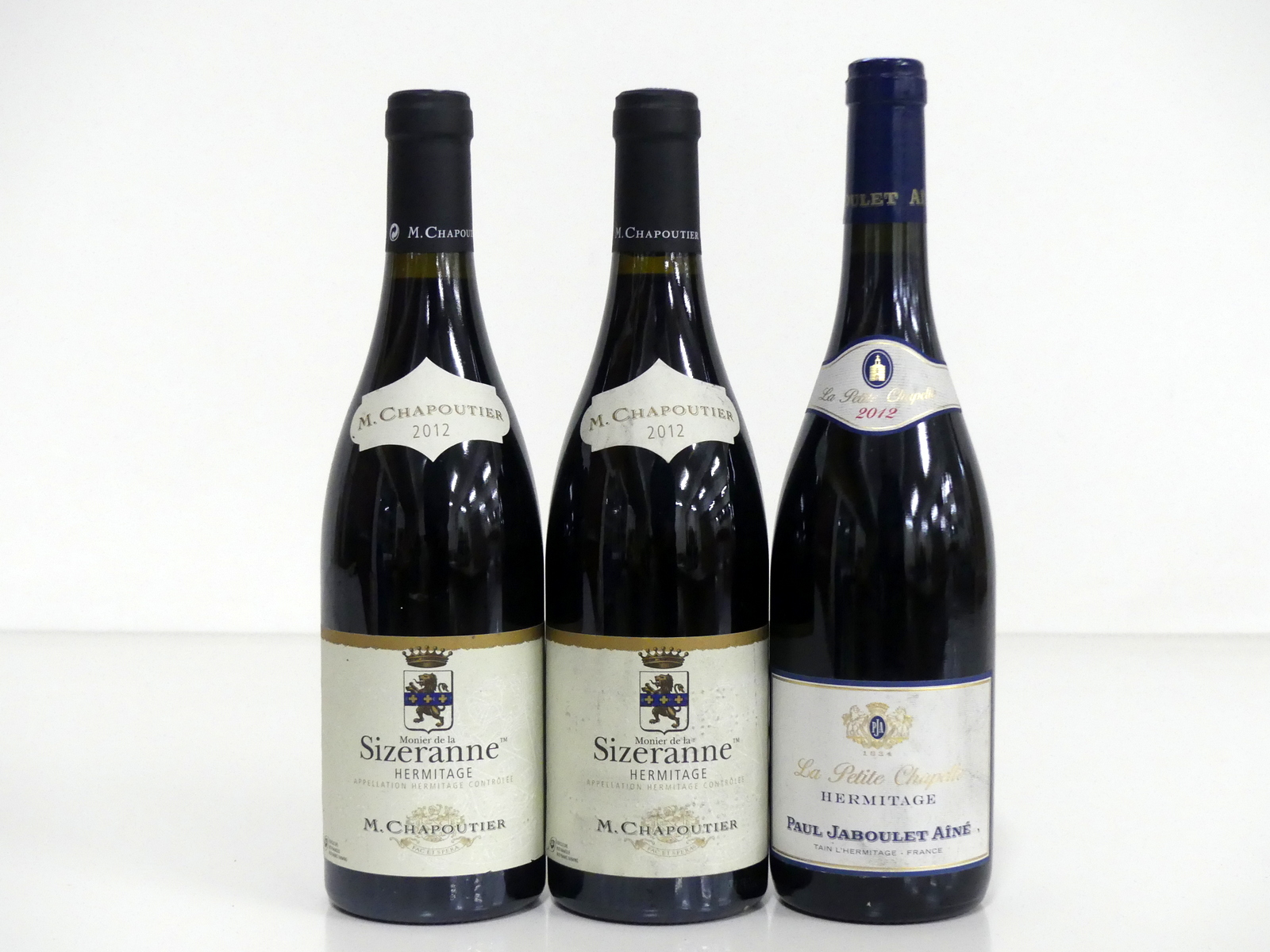 2 bts Hermitage Monier de la Sizeranne 2012 Chapoutier i.n 1 bt Hermitage La Petite Chapelle 2012