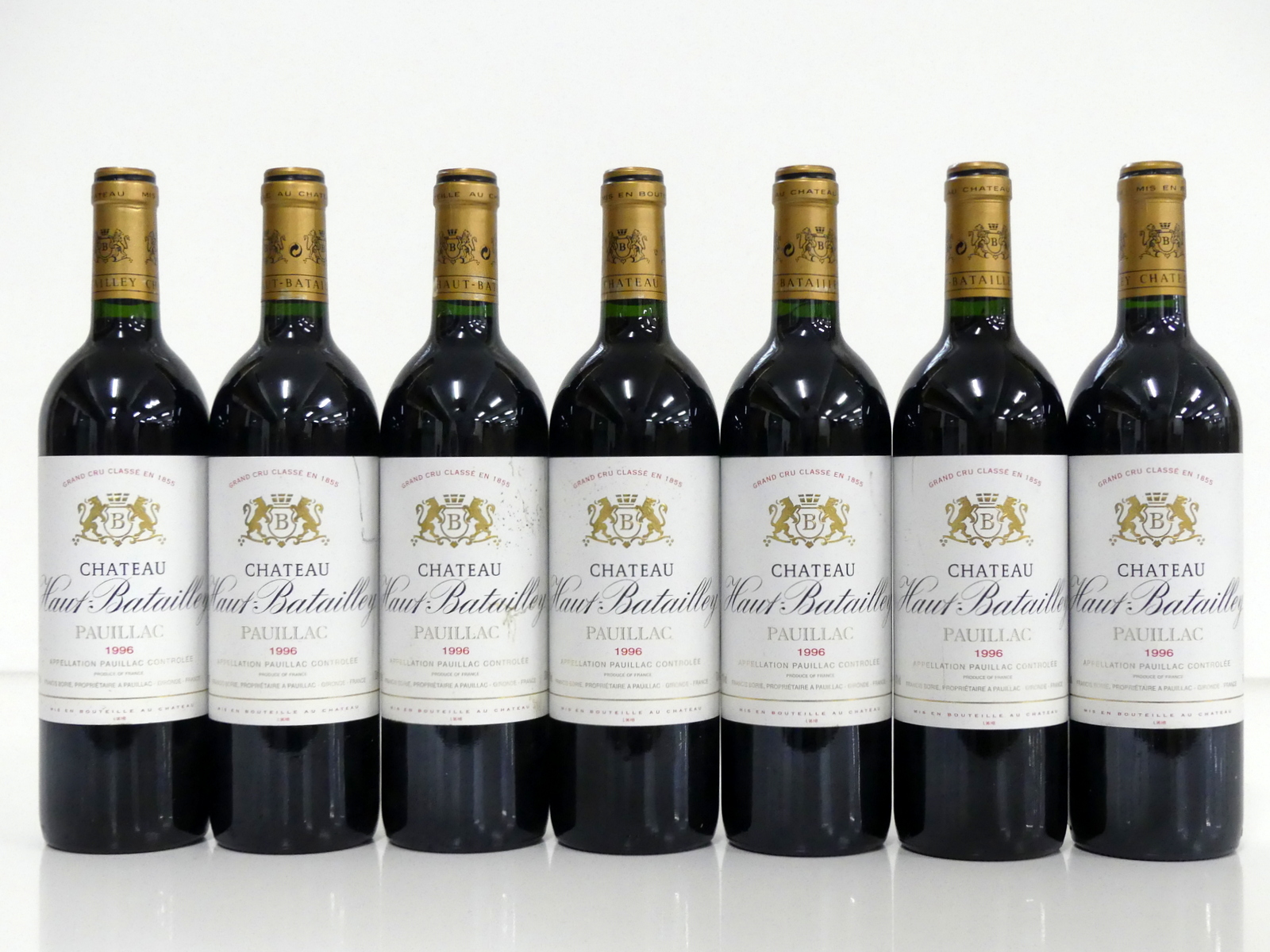 7 bts Ch. Haut-Batailley 1996 Pauillac, 5me Cru Classé, i.n, 1 vsl stl