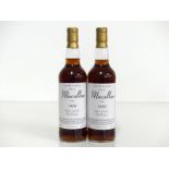 2 bts Macallan 1989 Single Malt Scotch Whisky 1989 bottled 2010 at cask strength 54.6% Private