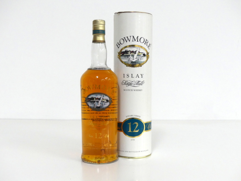 1 litre bt Bowmore 12YO Islay Single Malt Scotch Whisky 43% original tube
