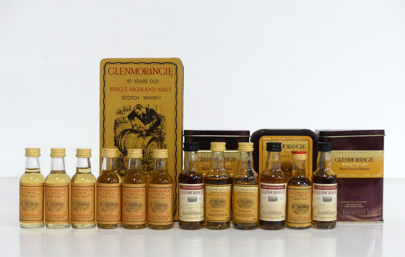 A Selection of 12 x 5 cl bottles Glenmorangie Miniatures :- including 9 x 10 YO and 3 x Port Wood
