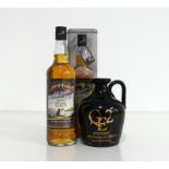 1 70-cl bt Glen Rogers 8 YO Highland Pure Malt Scotch Whisky 40% original tin 1 75-cl bt QE2