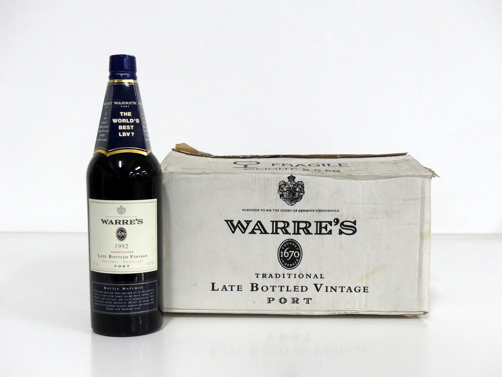 6 bts Warres LBV Port 1992 oc, bottled 1996