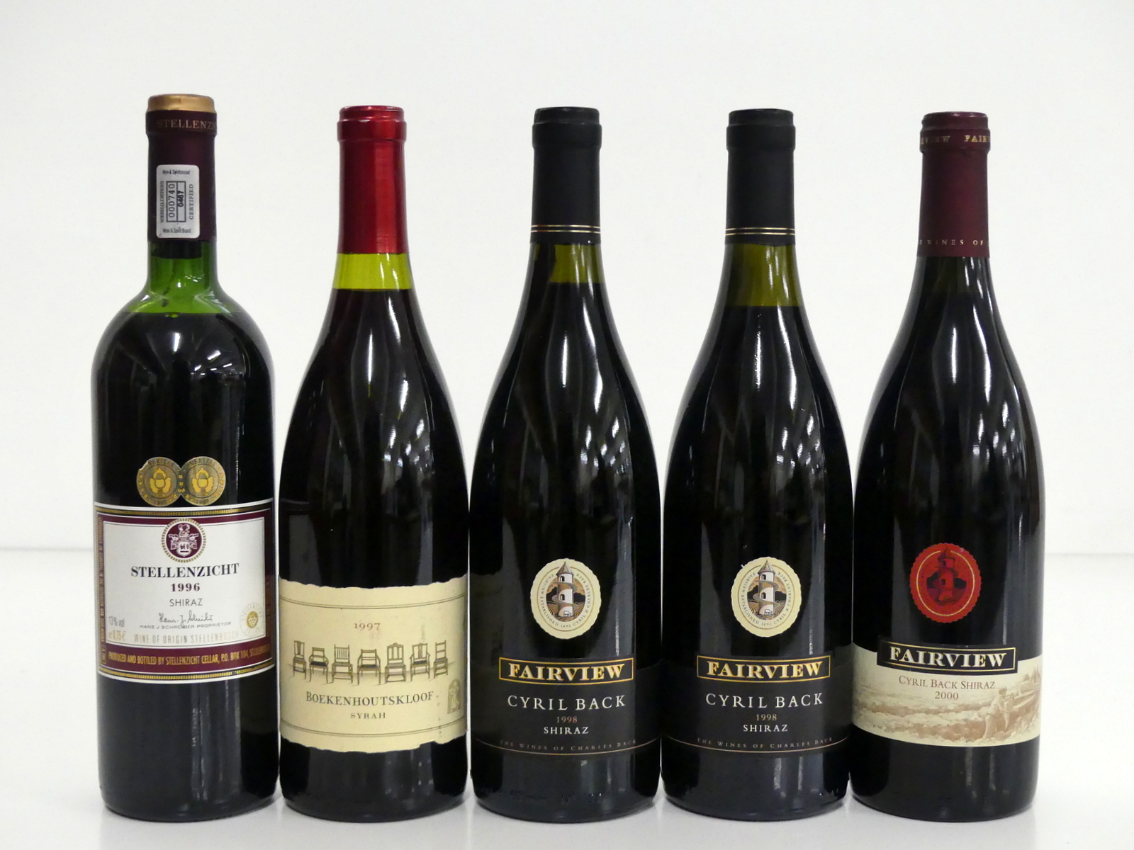 1 bt Stellenzicht Shiraz 1996 Stellenbosch ms 1 bt Boekenhoutskloof Syrah 1997 Coastal Region ts 2