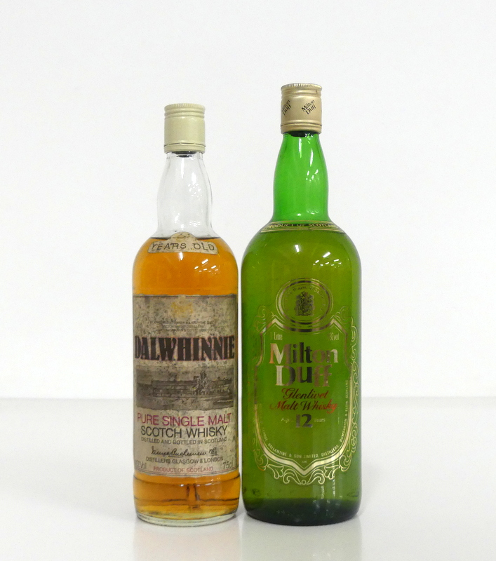 1 75-cl bt Dalwhinnie Pure Single Malt Scotch Whisky 40% stl 1 litre bt Milton Duff 12yo Glenlivet
