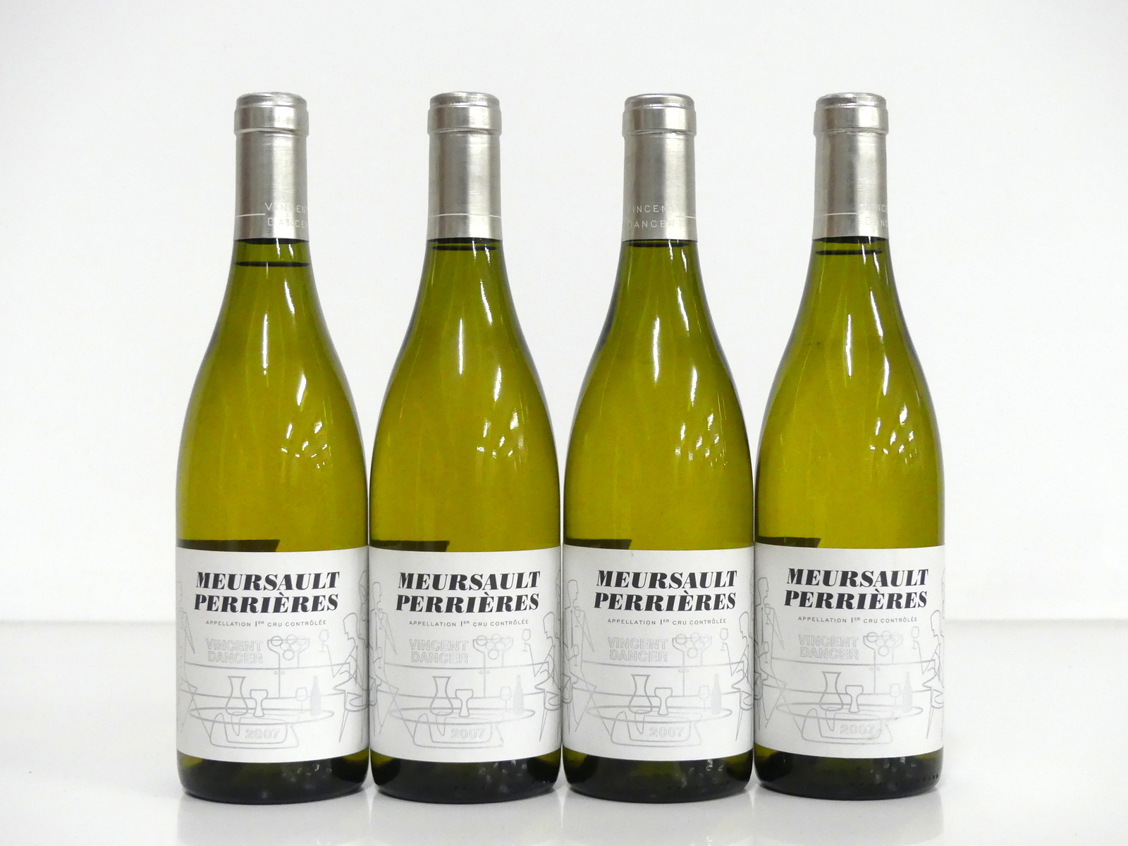 4 bts Meursault-Perrières 1er Cru 2007 Vincent Dancer 3 i.n, 1 vts