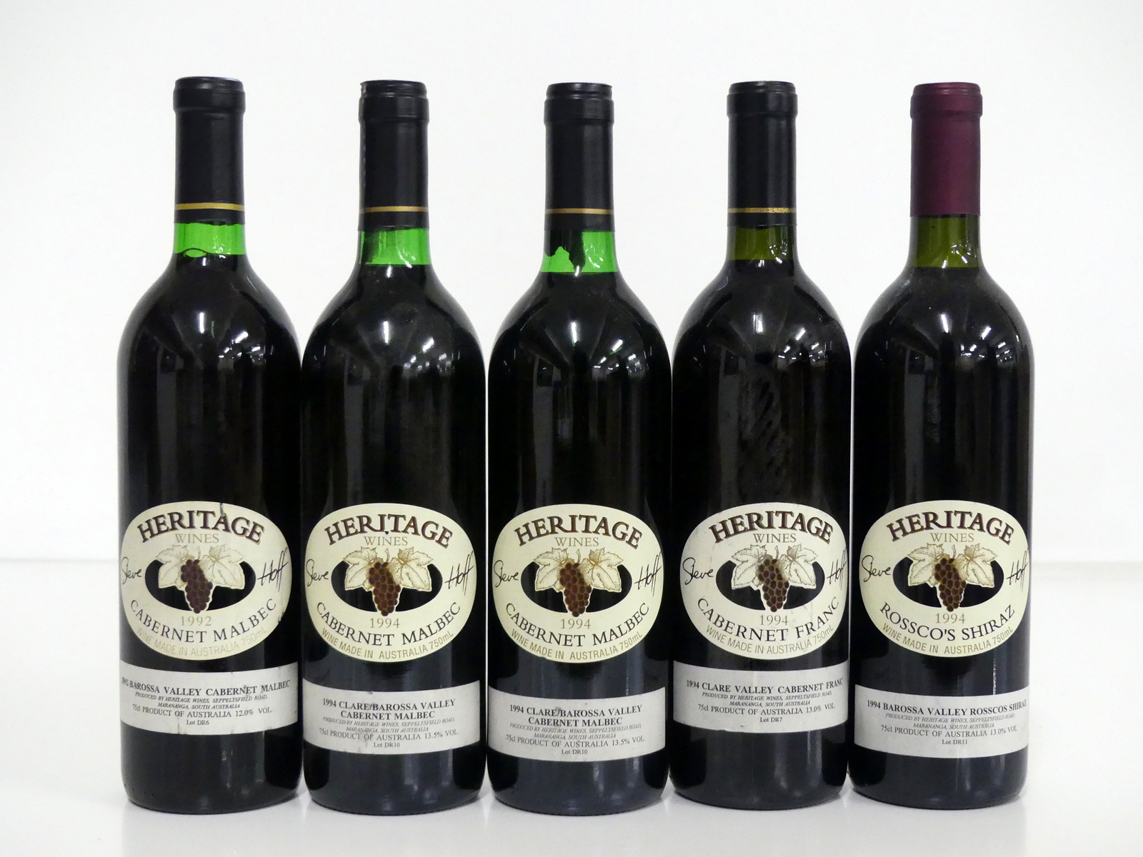 1 bt Heritage Wines Cabernet Malbec 1992 i.n 2 bts Heritage Wines Cabernet Malbec 1994 Clare/Barossa