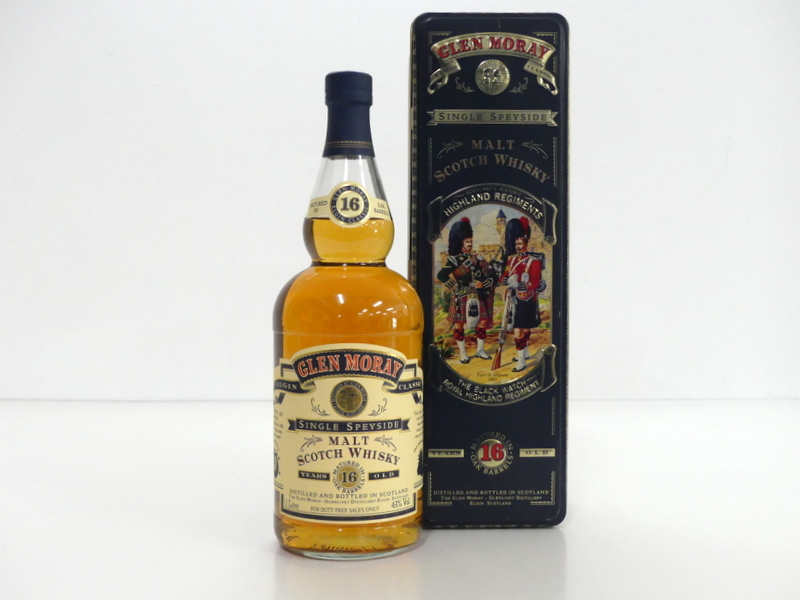 1 litre bt Glen Moray 16YO Single Speyside Malt Scotch Whisky 43% original Highland Regiments (The