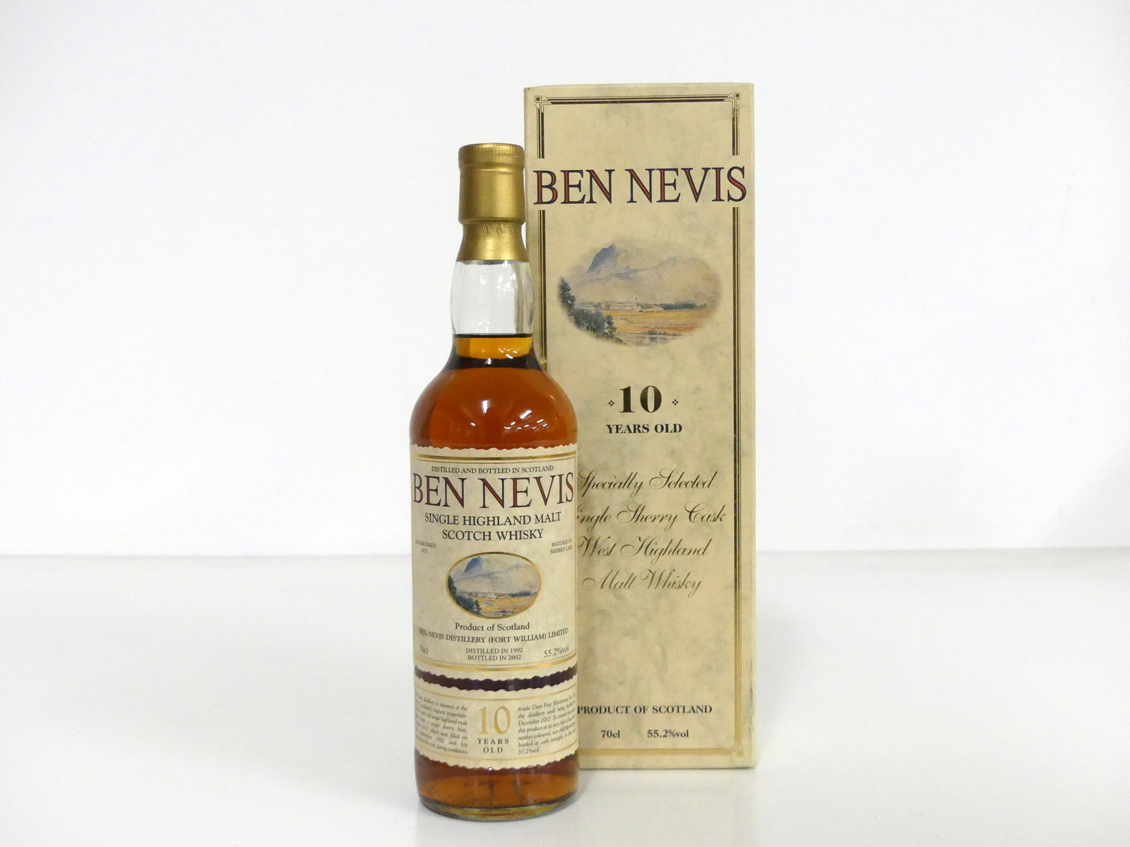 1 70-cl bt Ben Nevis 10YO Highland Single Malt Scotch Whisky 1992 distilled 1992, bottled 2002, 55.