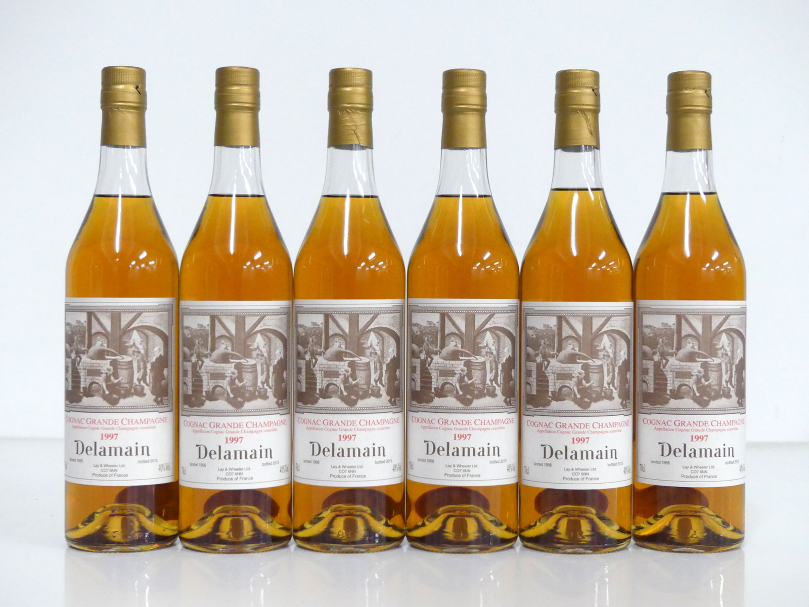 6 70-cl bts Delamain 1997 Grande Champagne Cognac landed 1998, bottled 2015 (L & W)