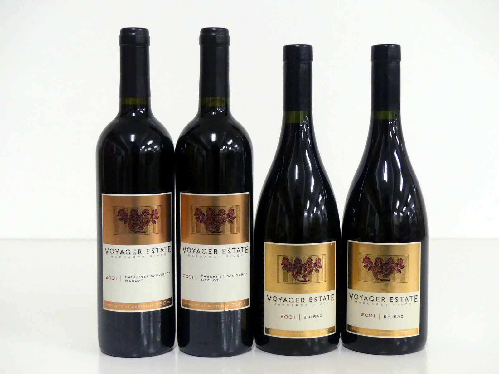 2 bts Voyager Estate Cabernet Sauvignon Merlot 2001 Margaret River i.n 2 bts Voyager Estate Shiraz