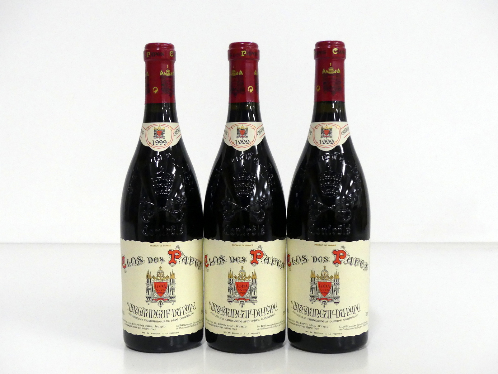 3 bts Châteauneuf du Pape 1999 Clos des Papes i.n