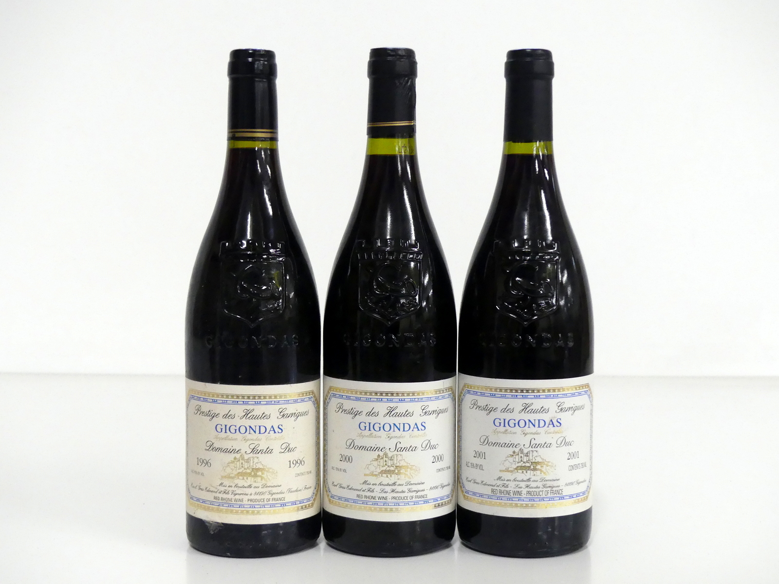 1 bt Gigondas Prestige des Hautes Garrigues 1996 Dom Santa Duc hf, vsl bs 1 bt Gigondas Prestige des