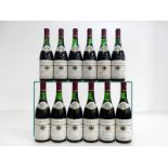 12 bts Hermitage La Chapelle 1980 PJA 1 us, 1 ms/us, 6 ms, 3 lms/ms, 1 lms, bs Wine Society Shipping