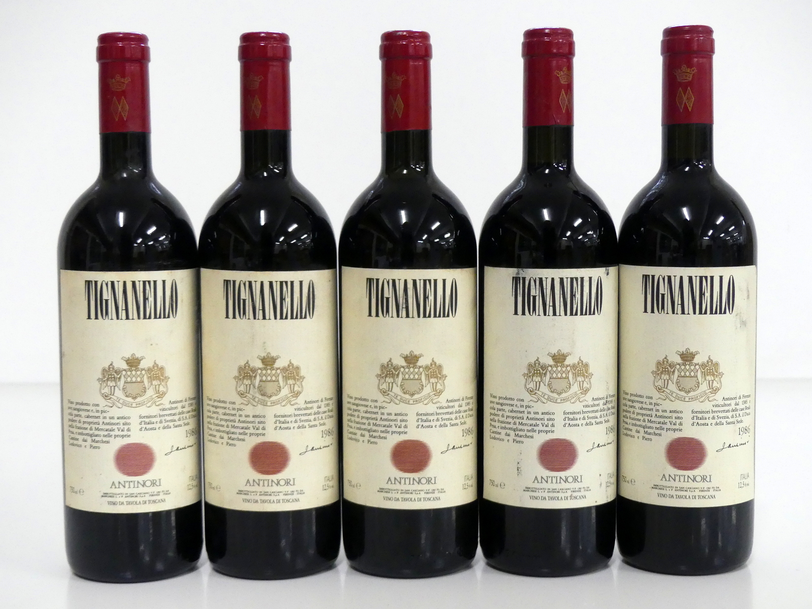 5 bts Tignanello 1986 Toscana 3 vts, 2 ts, vsl stl