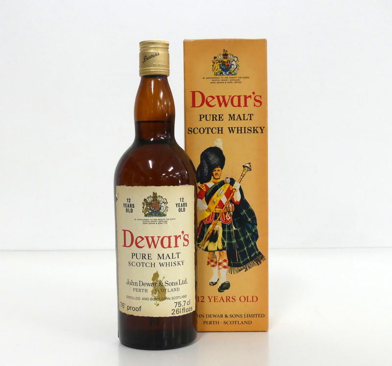 1 26 2/3 fl oz bt Dewar's 12YO Pure Malt Scotch Whisky 76° proof oc 70's bottling