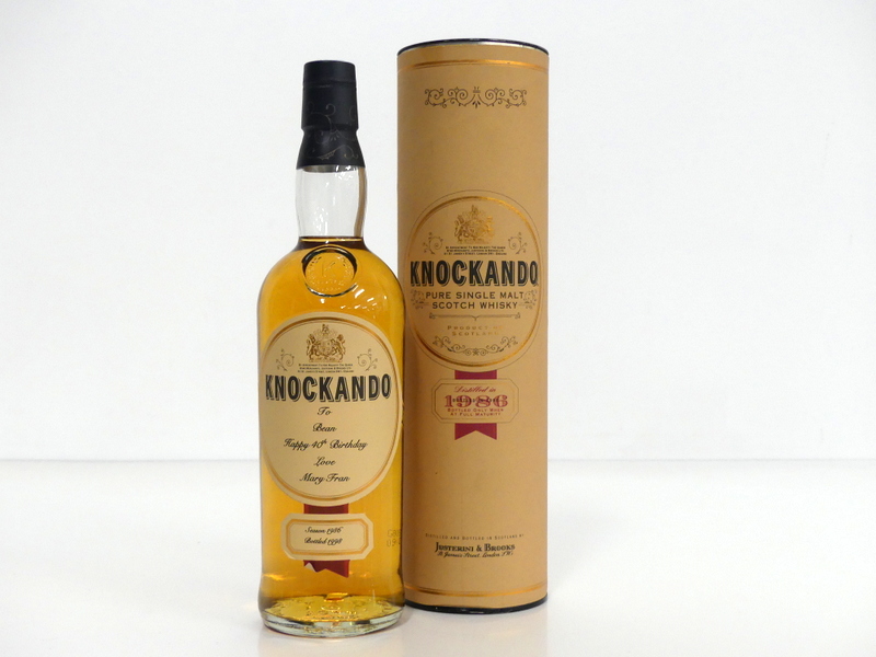 1 70-cl bt Knockando Pure Single Malt Scotch Whisky 1986 bottled (J & B) 1998, personalised label