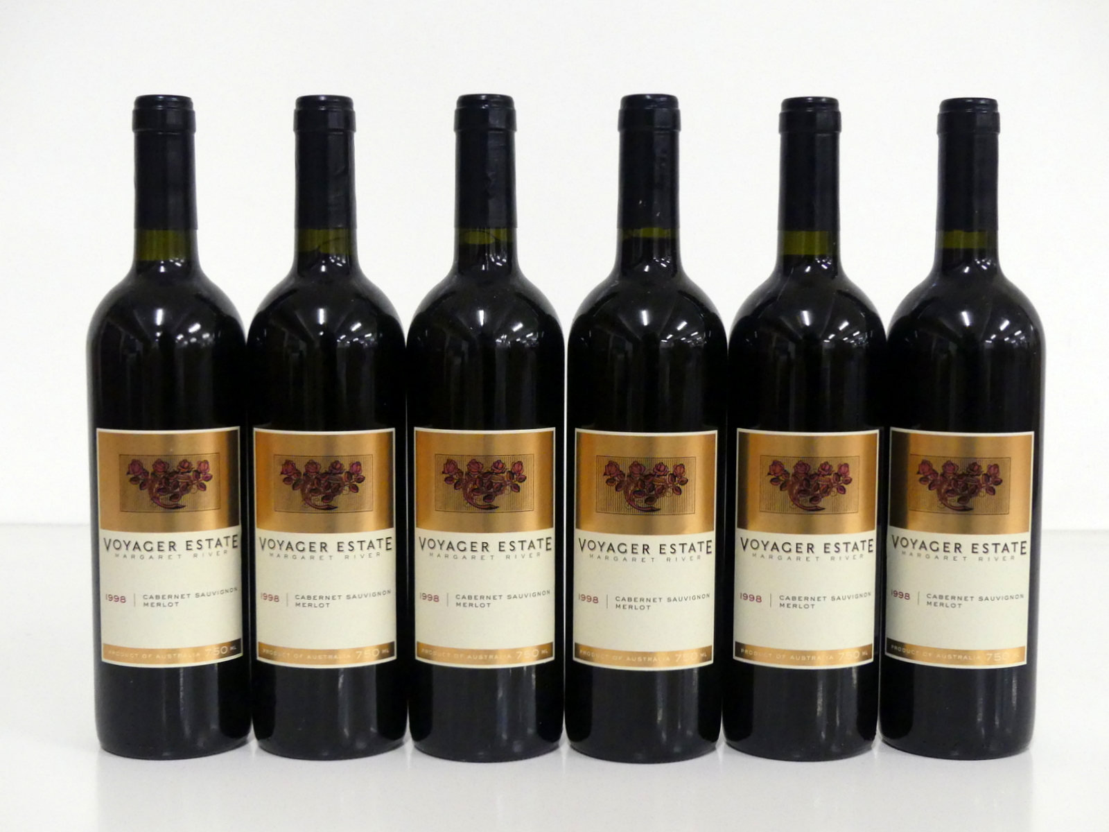 6 bts Voyager Estate Cabernet Sauvignon Merlot 1998 Margaret River 5 i.n, 1 vts