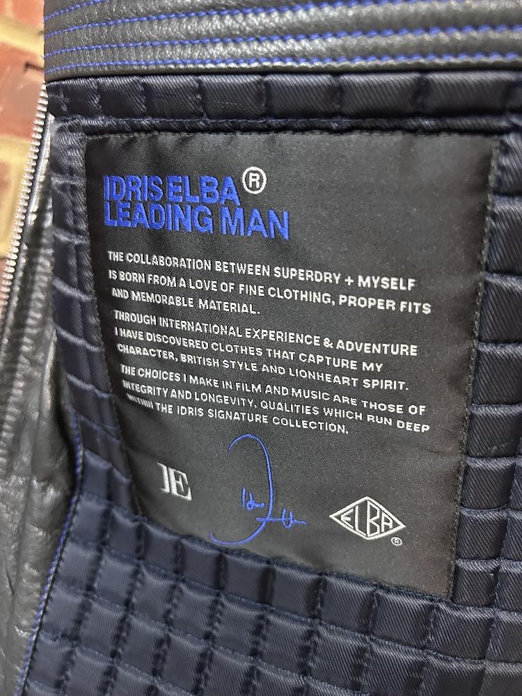 Idris Elba Designer Superdry Soft Leather Jacket Size Large - Image 4 of 6