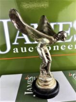 Rolls Royce Spirit Of Ecstasy Flying Lady Mascot With Marble Base