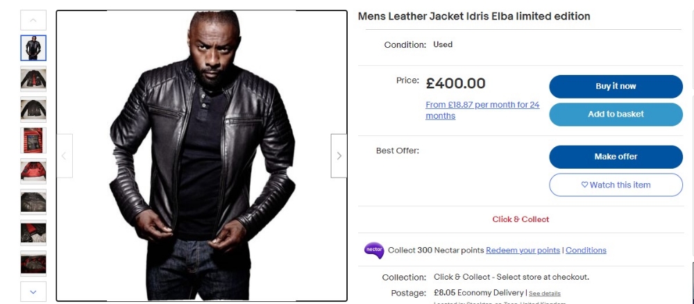 Idris Elba Designer Superdry Soft Leather Jacket Size Large - Image 6 of 6
