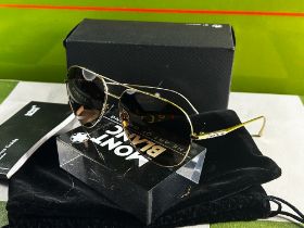 Montblanc Titanium Gold Plated Aviator Sunglasses