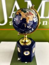 Blue Lapis & Semi-Precious Gemstone Desk Top Globe/World Clocks