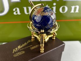 Blue Lapis & Semi-Precious Gemstone Desk Top Globe