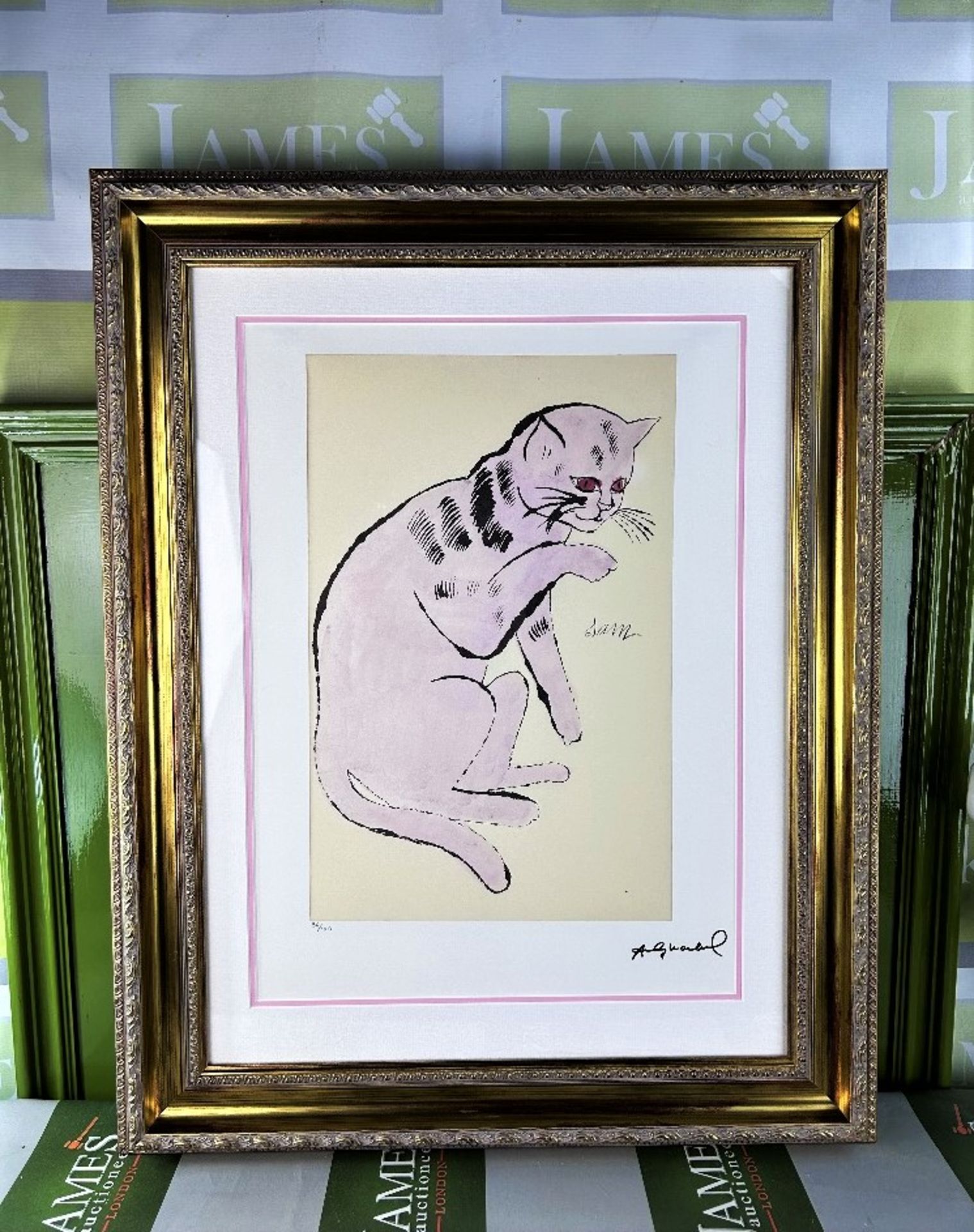 Andy Warhol-(1928-1987) "Pink Sam" Numbered Lithograph