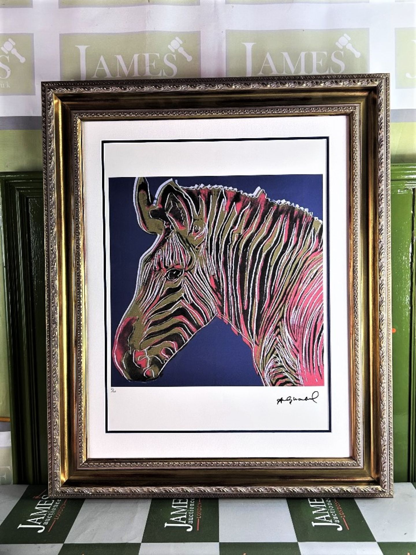 Andy Warhol-(1928-1987) "Endangered Species Zebra" Lithograph
