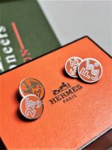 Hermes Paris Serie Orange Edition Cufflinks-Unused Examples