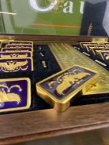 Faberge Imperial Dominoes Set Enamel 24ct Gold Plated. Franklin Mint Domino 1990