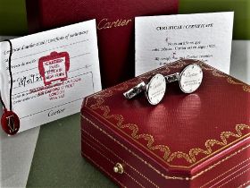 SOLD VIA BUY IN NOW-PLEASE DO NOT BID-Cartier Paris "Water Resistant" 925 Silver Cufflinks