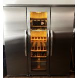 John Lewis Slim Depth Wine Cabinet Triple Fridge Freezer Stainless Steel Ref: JLWFF1552