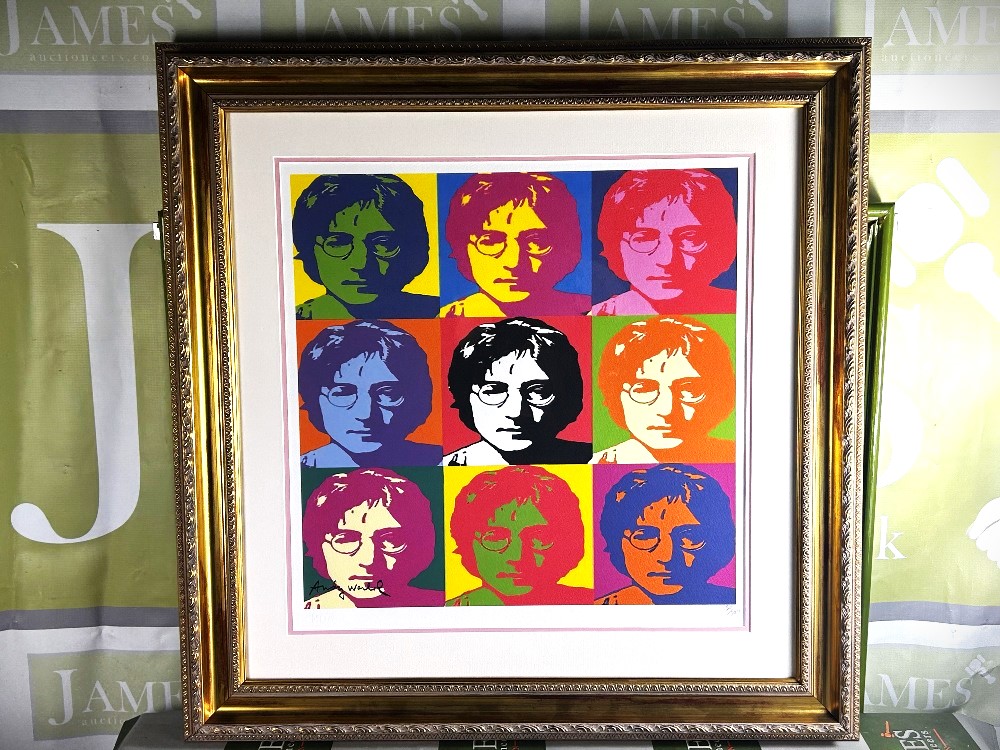 Andy Warhol-(1928-1987) "John Lennon" Nine Face Numbered Lithograph