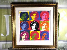 Andy Warhol-(1928-1987) "John Lennon" Nine Face Numbered Lithograph