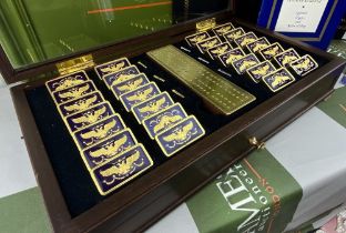 Faberge Imperial Dominoes Set Enamel 24ct Gold Plated. Franklin Mint Domino 1990