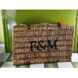 F&M Wicker Hamper With Leather Straps